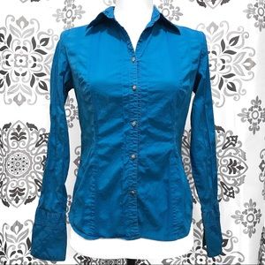 •GEORGE• EUC Stretch 3/4 Sleeve Button Down Top